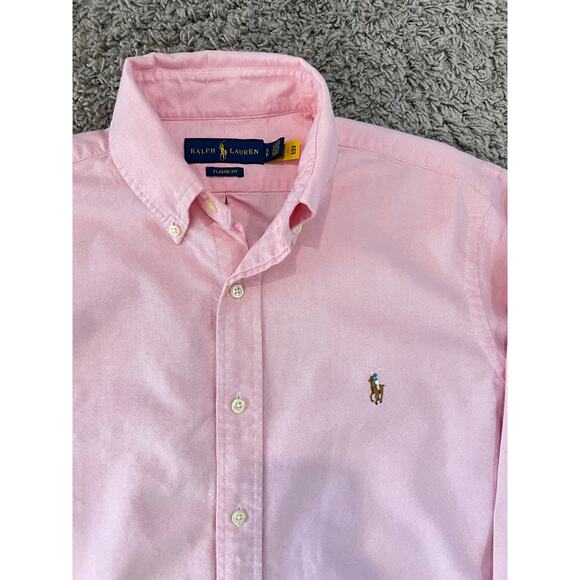 RALPH LAUREN Classic Fit Shirt Mens Sz S Button Down Long Sleeve Pony Oxford Red - Picture 8 of 11